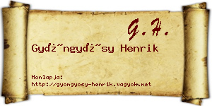 Gyöngyösy Henrik névjegykártya